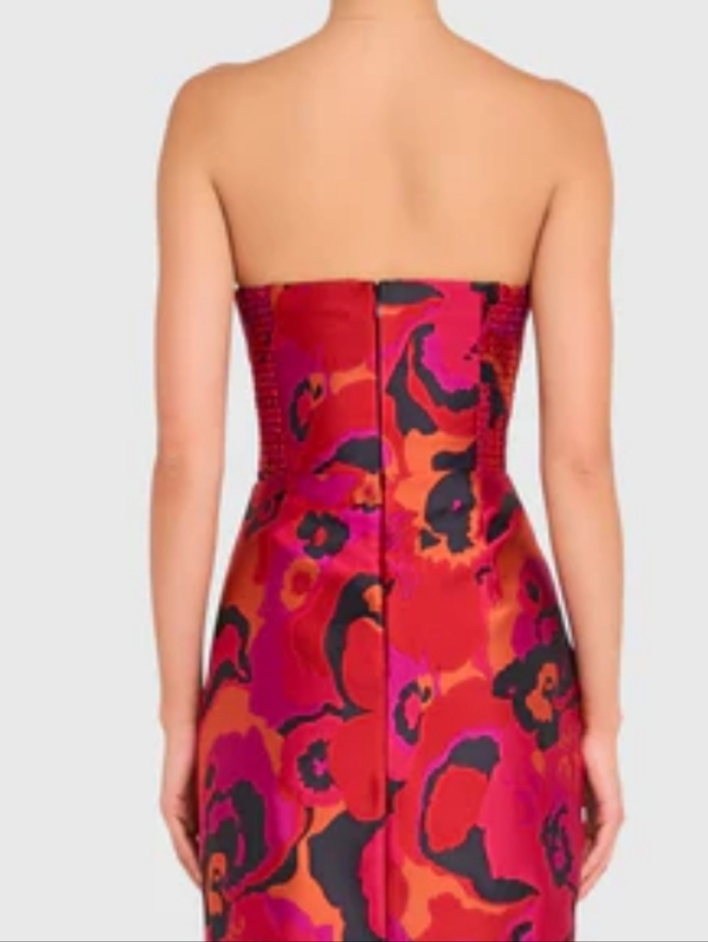 NWT Amanda Uprichard Ivy Structured Strapless Midi in Floral Pink/Multi - Sz XS - Picture 9 of 9